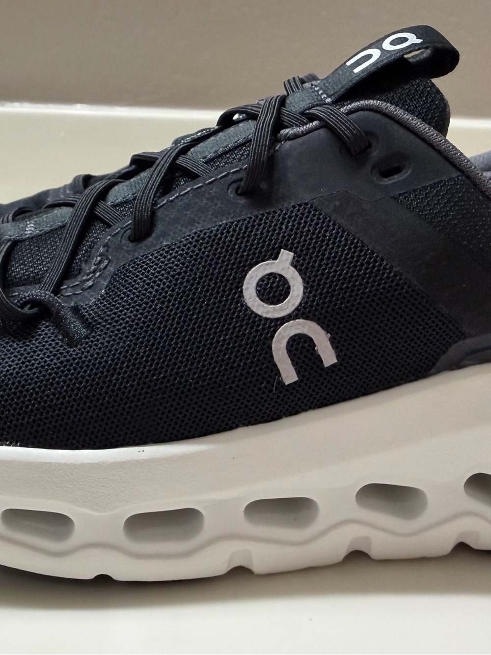 On Running Kids Black and White Cloud Sneaker